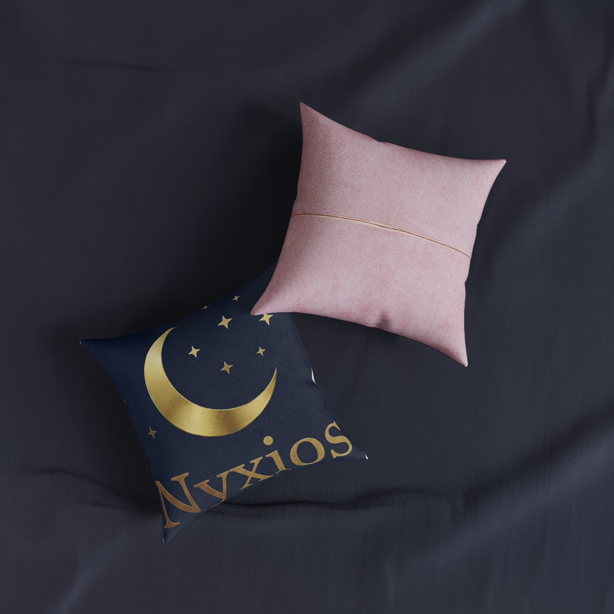 Nyxios Navy Moon & Stars Throw Pillow